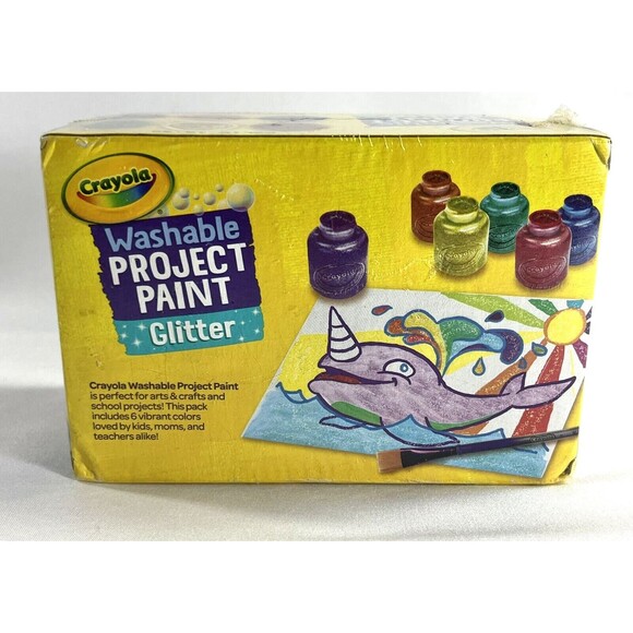 Crayola  6-Color Glitter Washable Kids Paint New Factory Sealed - Picture 4 of 7